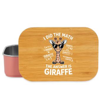 Mathe Sprüche Giraffe Lustiges Mathe Geschenk - Lunch Box - Hellrosa - Vorne
