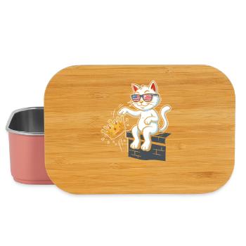 Chat roi avec des lunettes de soleil américaines - Boîte à goûter - rose clair - Devant
