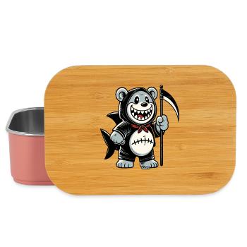 Grinning Bear with Scythe - Lunch Box - light pink - Front
