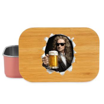 Isaac Newton holds a beer - Lunch Box - light pink - Front