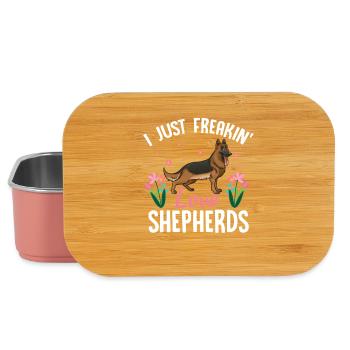 Liebe Schäferhunde mit Blumenmotiv - Lunch Box - light pink - Front