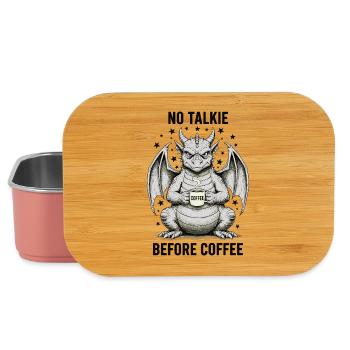 No Conversation Before Coffee Lover Dragon - Lunch Box - light pink - Front