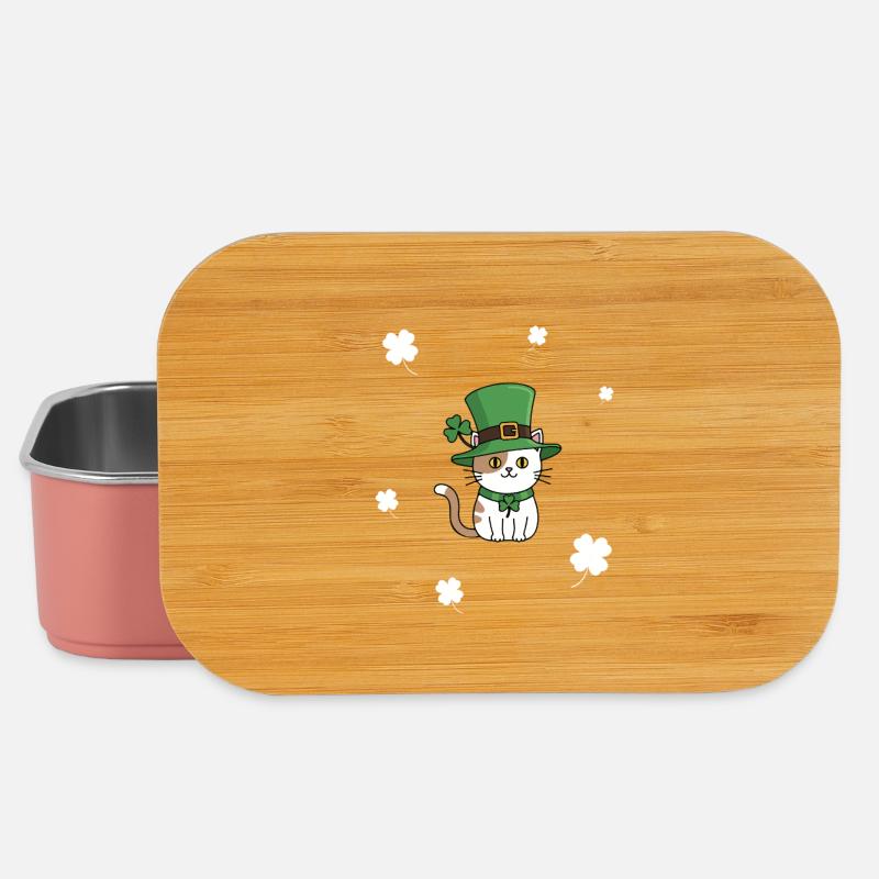 Chat de la Saint-Patrick - Boîte à goûter - rose clair