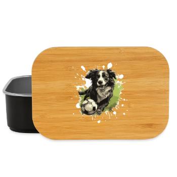 Border Collie Hund Fussball Sport - Lunch Box - Schwarz - Vorne