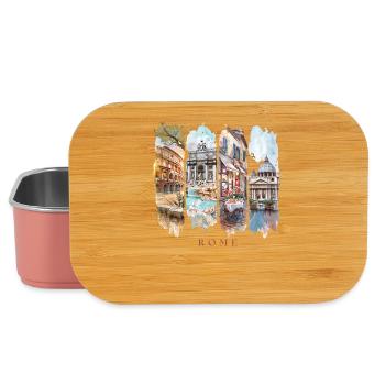 Voyage de vacances à Rome – Italie ville et motif culturel - Boîte à goûter - rose clair - Devant