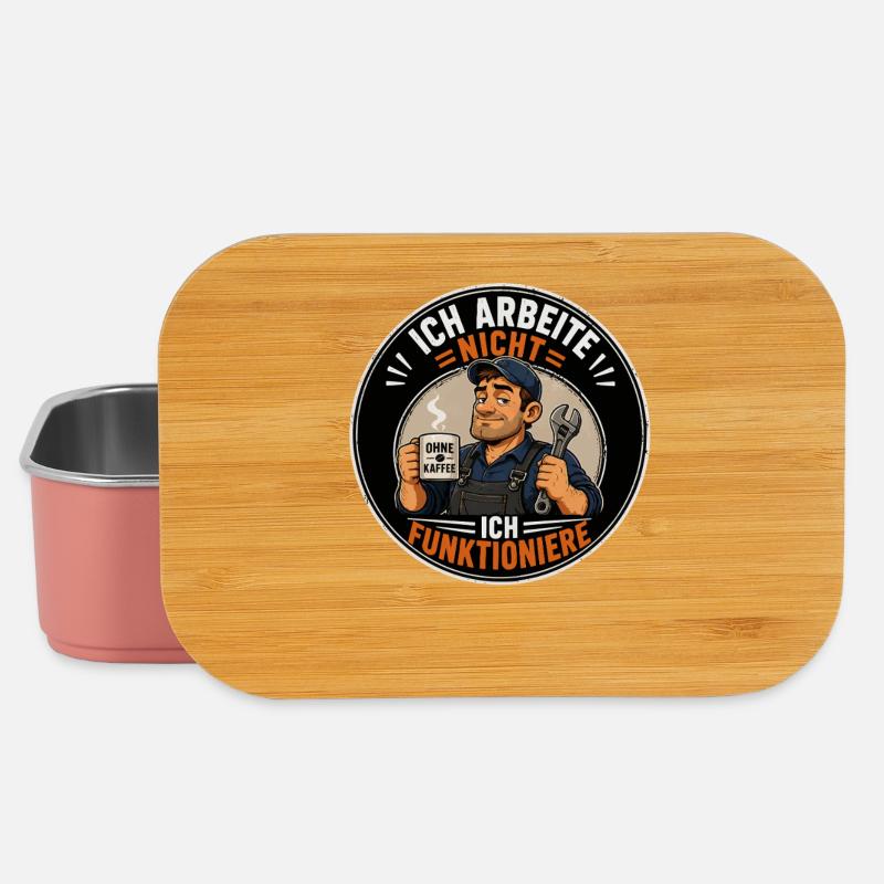 I don't work without coffee artisan humor Spr - Lunch Box - light pink