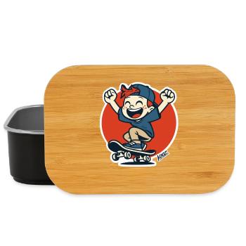 Fröhliches Kind-Skater im Roten Kreis - Lunch Box - Schwarz - Vorne