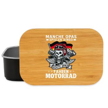 Echte Opas fahren Motorrad Biker Totenkopf - Lunch Box - Schwarz - Vorne