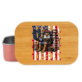  USA Merica Chug Life Stars Stripes And Bad - Lunch Box - Hellrosa - Vorne