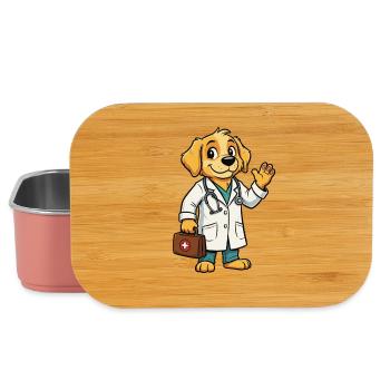 Dessin animé de chien vétérinaire - Boîte à goûter - rose clair - Devant