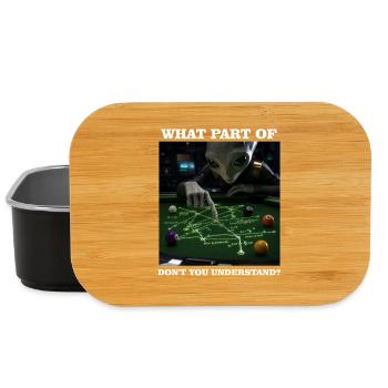 Billiards Physics Alien Nerd Pool Player - Lunch Box - black - Front