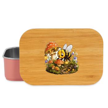 bee honey beekeeper honeycomb flowers meadow insect - Lunch Box - light pink - Front