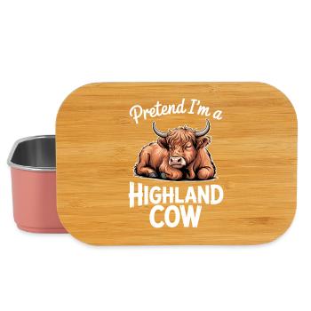 Scottish Highland Cattle Sayings Funny Gift - Lunch Box - light pink - Front
