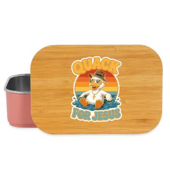 Quack for Jesus Duck at Sunset - Lunch Box - light pink - Front
