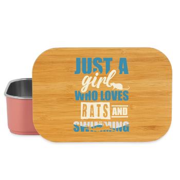 Juste une fille qui aime les rats et la natation - Boîte à goûter - rose clair - Devant