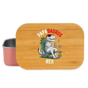 Papasaurus Rex Humor Father's Day Barbecue - Lunch Box - light pink - Front