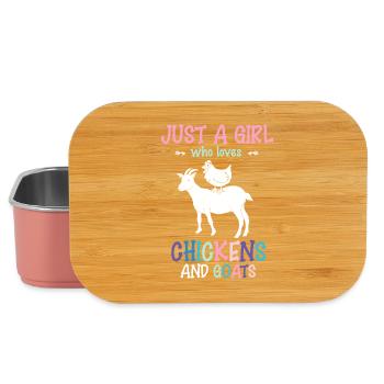 Juste une fille qui aime les poulets et les chèvres - Boîte à goûter - rose clair - Devant