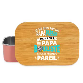Papa Bouliste Parfait Pétanque Humour - Boîte à goûter - rose clair - Devant