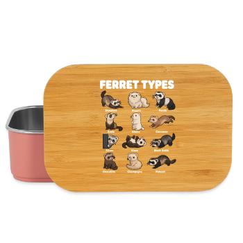 Ferret Types, Cute Different Ferrets - Lunch Box - light pink - Front