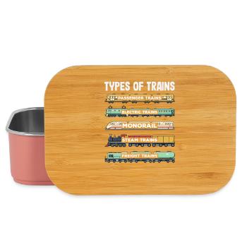 Zugarten Dampflok Güterzug Monorail Eisenbahn - Lunch Box - Hellrosa - Vorne