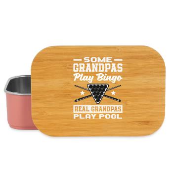 Echte Opas Spielen Billard Lustiger Opa Pool - Lunch Box - Hellrosa - Vorne