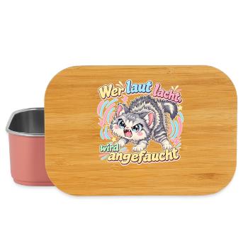 Wer laut lacht, wird angefaucht - Lustiger Spruch - Lunch Box - Hellrosa - Vorne