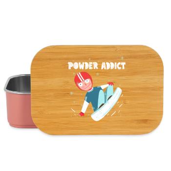 Powder Addict - Lustiger Snowboarder Retro Cartoon - Lunch Box - Hellrosa - Vorne