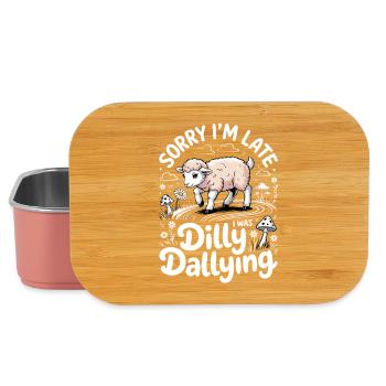 Entschuldige, dass ich zu spät bin, ich habe nur mit lustigen Schafen gespielt - Lunch Box - Hellrosa - Vorne