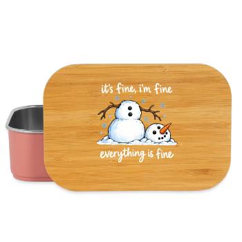 Schneemann: Lustig: Winter, Schnee, frohe Weihnachten - Lunch Box - Hellrosa - Vorne