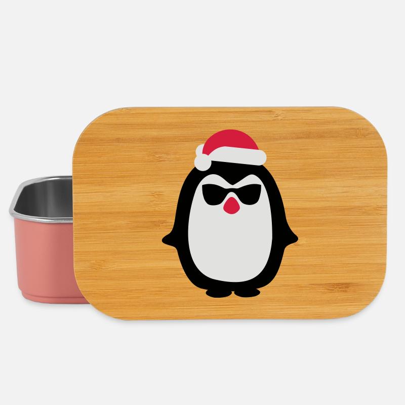 Santa penguin - Lunch Box - light pink