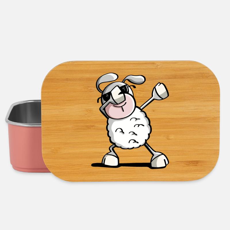moutons drôle Dab Danse - moutons tamponnant - moutons - Boîte à goûter - rose clair