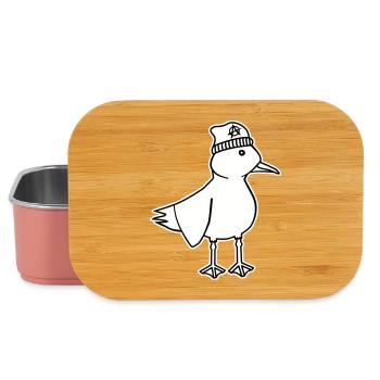 Möwe Anarchie – Freche maritim Hipster Küstenkunst - Lunch Box - Hellrosa - Vorne