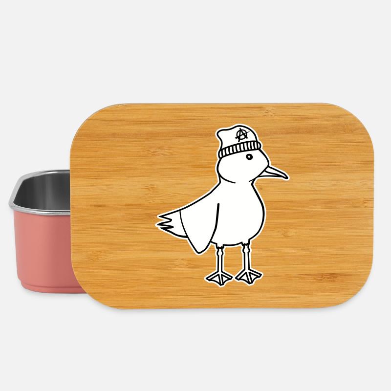 Möwe Anarchie – Freche maritim Hipster Küstenkunst - Lunch Box - Hellrosa