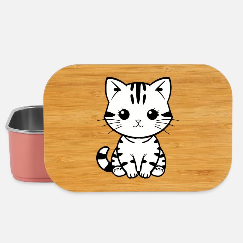 Chat Chaton Chat Chemise Cadeau - Boîte à goûter - rose clair