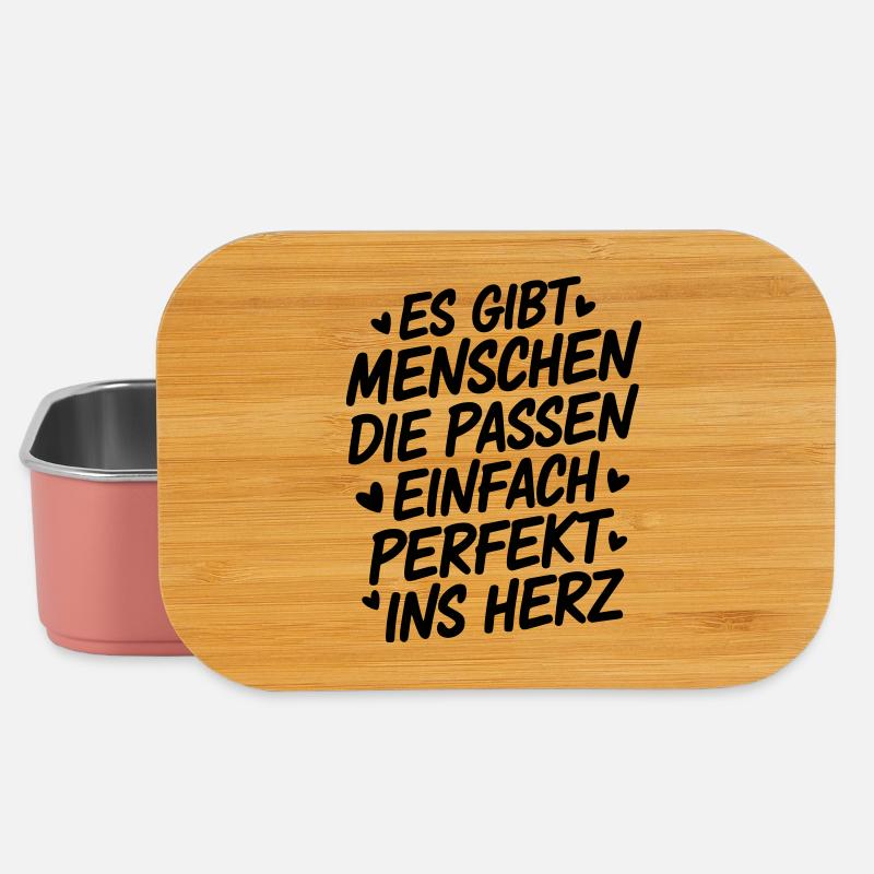 Menschen die passen einfach perfekt ins Herz - Lunch Box - Hellrosa
