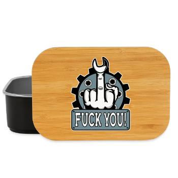 Mittelfinger Stinkerfinger Mechaniker Fuck You - Lunch Box - Schwarz - Vorne
