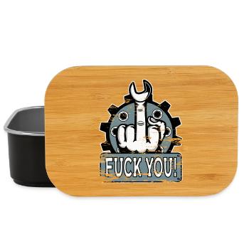 Mittelfinger Stinkerfinger Mechaniker Fuck You - Lunch Box - Schwarz - Vorne