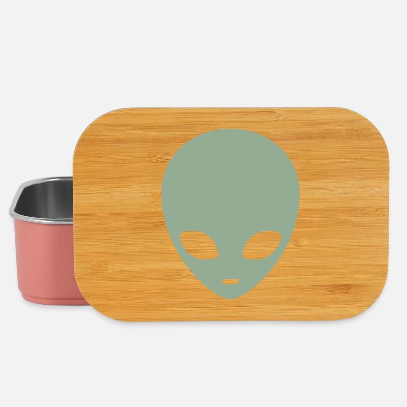 Muted Mint Alien Head - Lunch Box - light pink