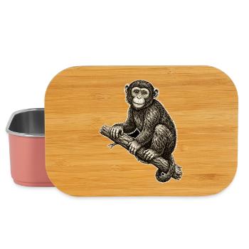 Illustration de singe dans un style vintage - Boîte à goûter - rose clair - Devant