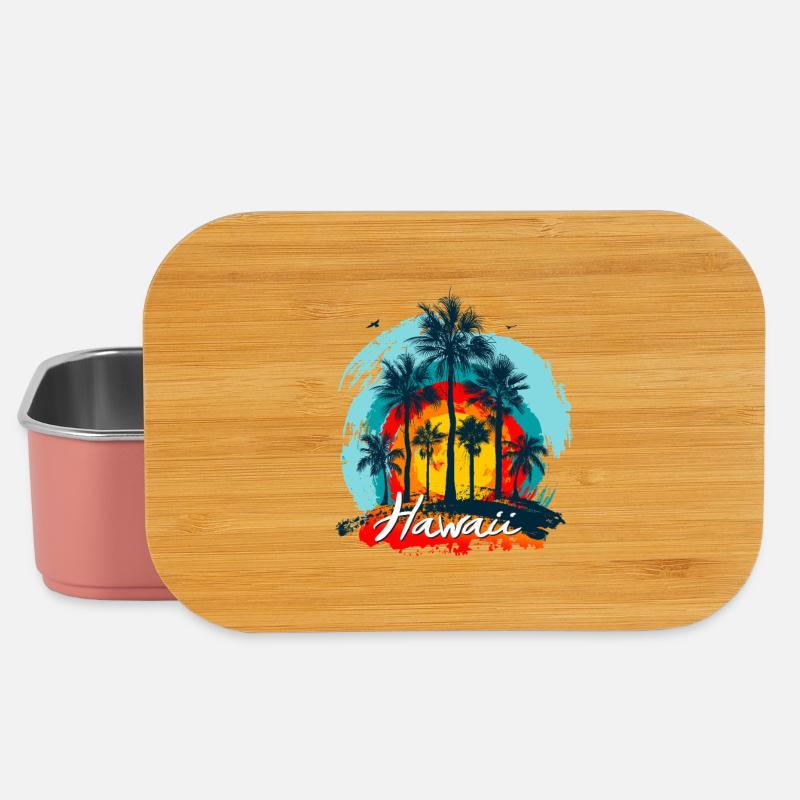 Palm Sunset Hawaii Splash - Lunch Box - light pink