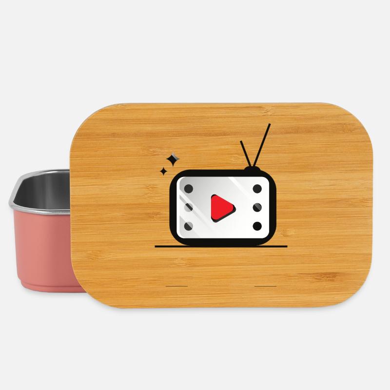 Motif de bouton de lecture rétro TV - Boîte à goûter - rose clair