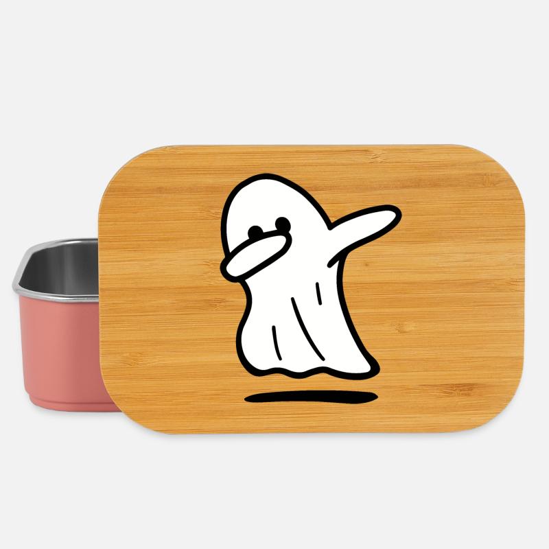 Ghost / Funny ghost / halloween / dabbing ghost - Lunch Box - light pink