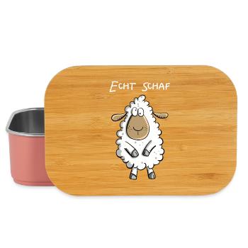 Echt Schaf I Cooles Schäfchen Comic Geschenk Fun - Lunch Box - Hellrosa - Vorne
