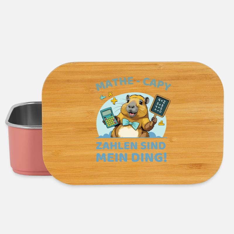 Mathe-Capybara – Zahlen sind mein Ding! - Lunch Box - Hellrosa