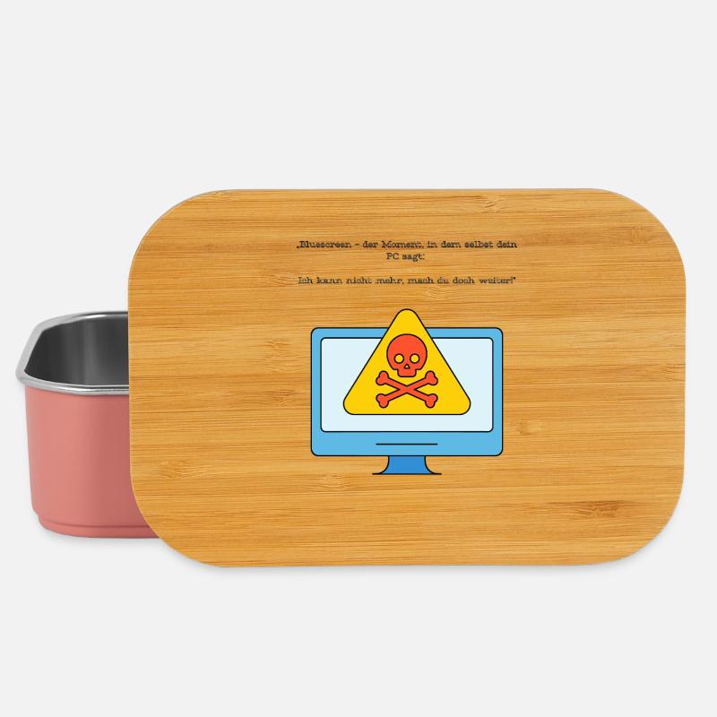 Blue Screen Humor Skull Warnung - Lunch Box - Hellrosa