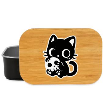 Süße Gruselkatze mit Totenkopf | Kawaii Spooky Mot - Lunch Box - Schwarz - Vorne