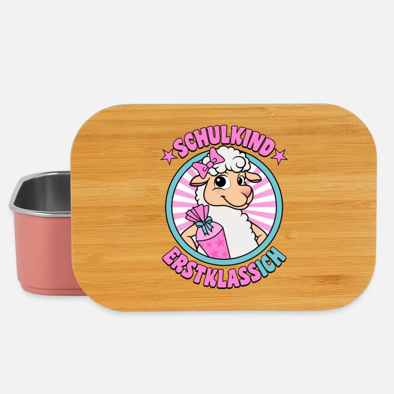 Schulkind Erstklassich Schäfchen Einschulung - Lunch Box - Hellrosa