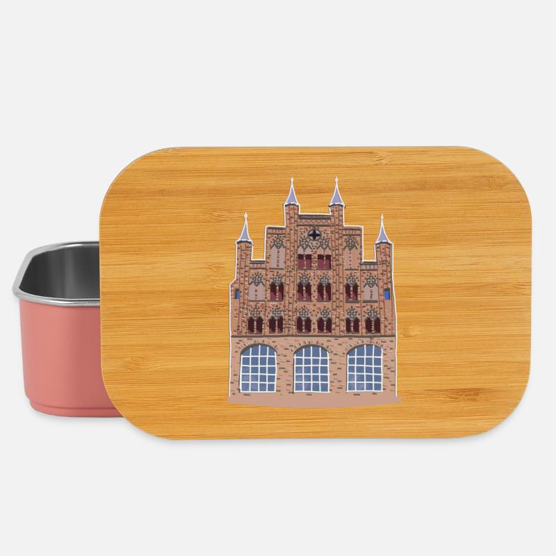 Stralsund Wolflamshaus sans texte, dessin de la mer Baltique - Boîte à goûter - rose clair
