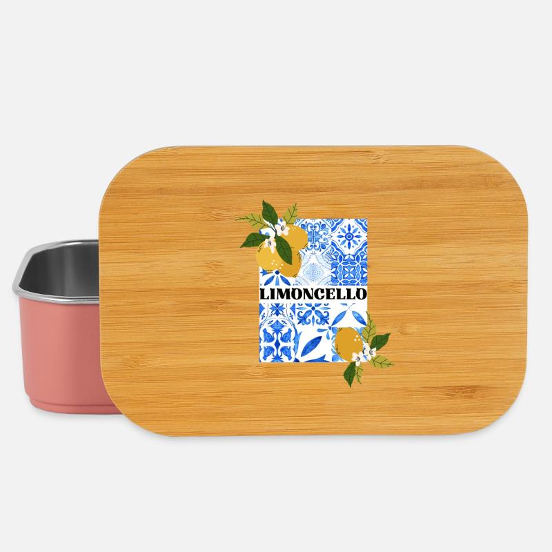 Limoncello – Zitrusfrüchte und Azulejo Muster - Lunch Box - Hellrosa
