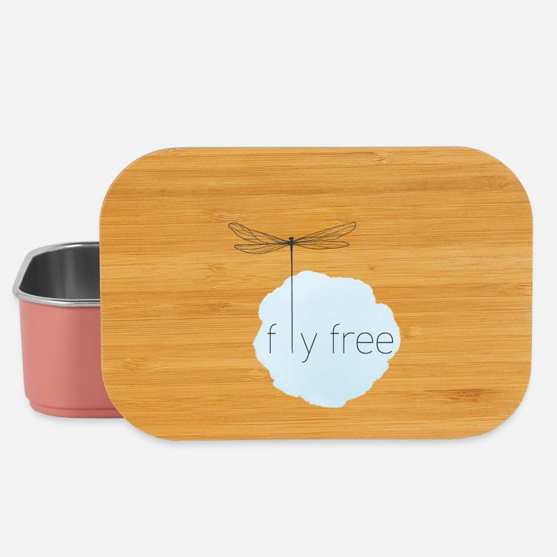 Luftiges Fliegendes Libellen-Motiv - Lunch Box - Hellrosa
